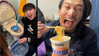 友達にトイレの水で作ったカップラーメン食べさせてみた【ドッキリ】 のサムネイル