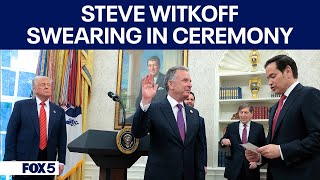 President Donald Trump attends Steve Witkoff swearing-in ceremony のサムネイル